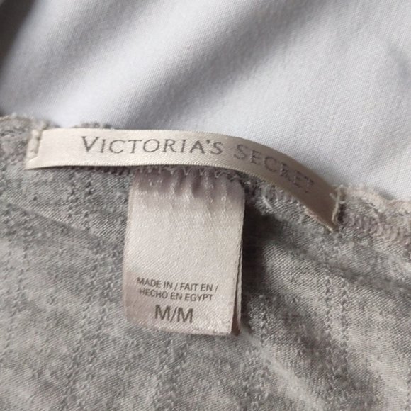 {2 PACK} Victoria's Secret Super Soft Gray Ribbed and Blue and White Rompers - Picture 3 of 11